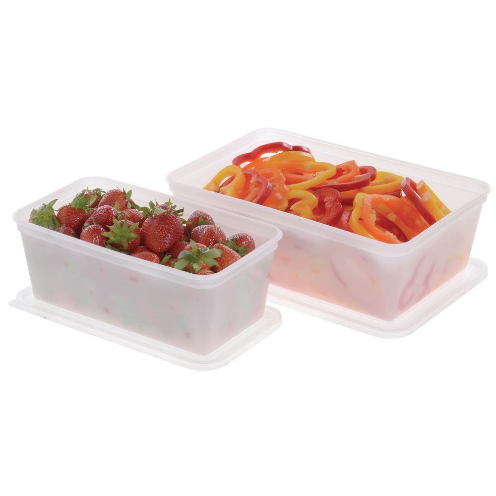 J F C MANUFACTURING INC 4 Qt Translucent Plastic Food Storage Box - 12 5/8" L x 8 1/4" W x 4 1/4" D by HUBERT – 4.0 quarts, Plastic, Translucent, Model 4QTCF001