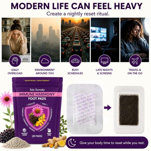 Image of Sole Serenity Foot Pads with Vitamin C, Elderberry, Echinacea, Ginger & Zinc for Men and Women (20 Pads)