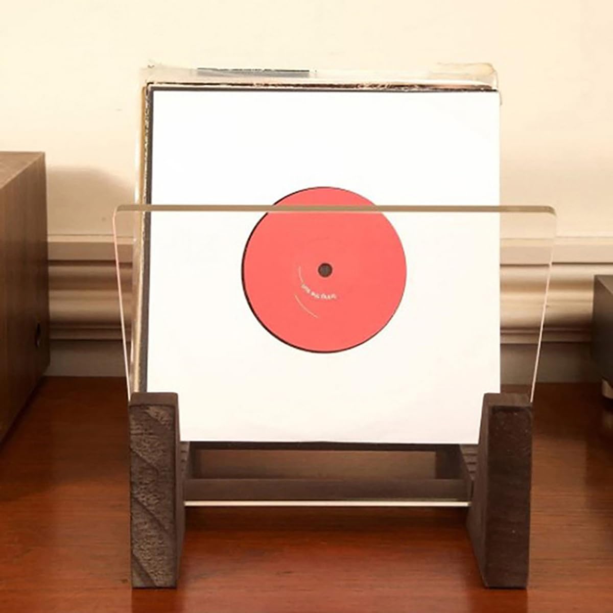Portadischi in legno per dischi in vinile - Supporto per dischi in vinile - Supporto per album, supporto espositivo per contenere fino a 50 album, DVD, CD, marrone
