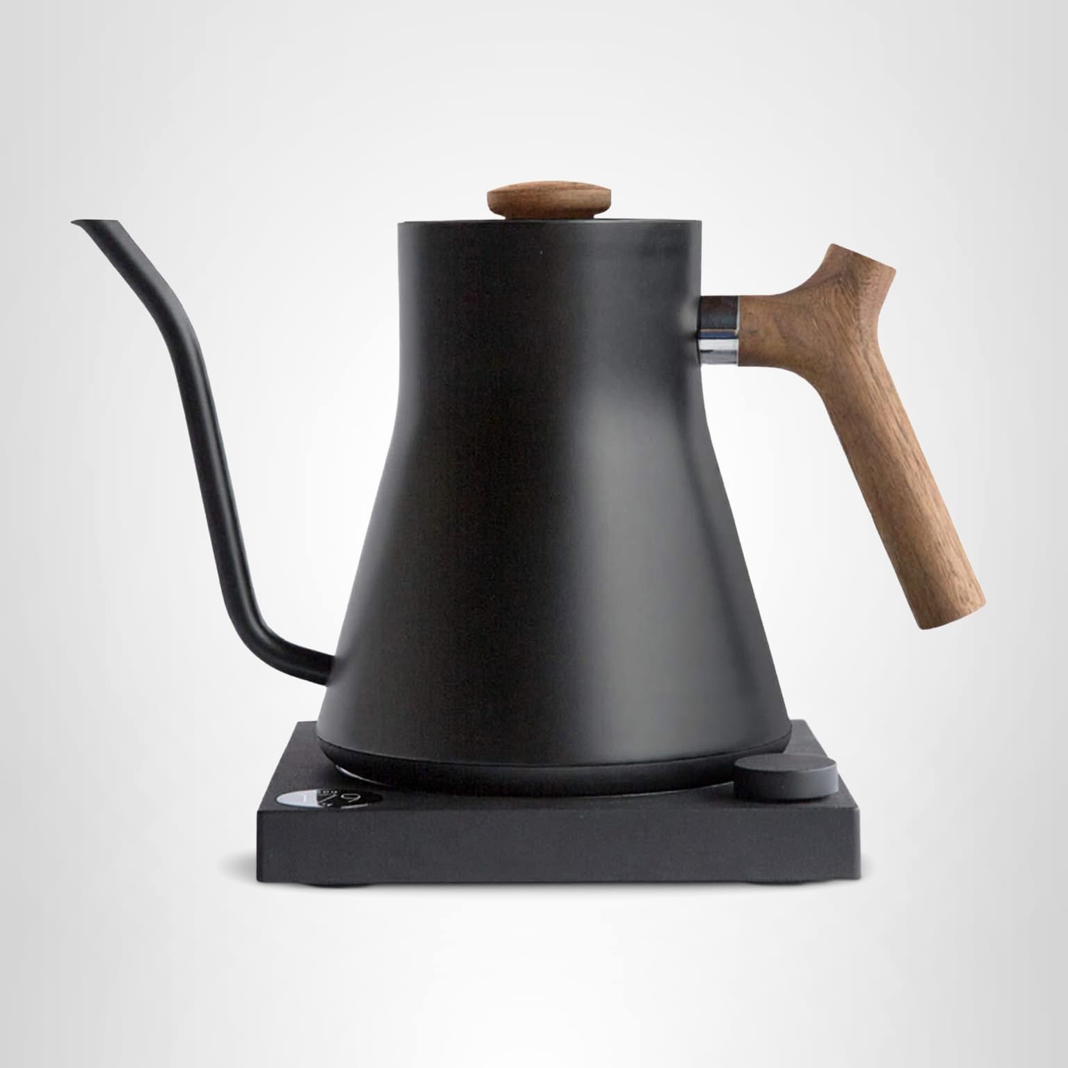 Fellow Stagg EKG Electric Gooseneck Kettle - Pour-Over Coffee and Tea Kettle - Stainless Steel Water Boiler - Quick Heating for Boiling Water - Matte Black: With Walnut Handle