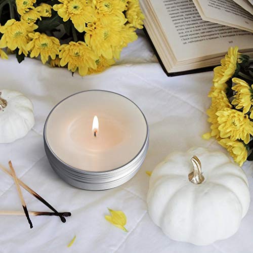 Aluminum Tin Cans, 24pcs 4 OZ Metal Round Tins Containers with 4pcs Stickers and A Double-ended Scraper Set for Candles Making and Storage