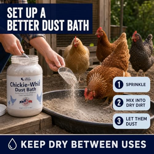 Image of 5.5lb Chickie-Whiz Chicken Dust Bath - Made in USA - All Natural Volcanic Ash Dust Bath for Chickens - Healthier Eggs & Feathers - Chicken Coop Accessories for Farms by Billy Buckskin Co. (Pack of 2)
