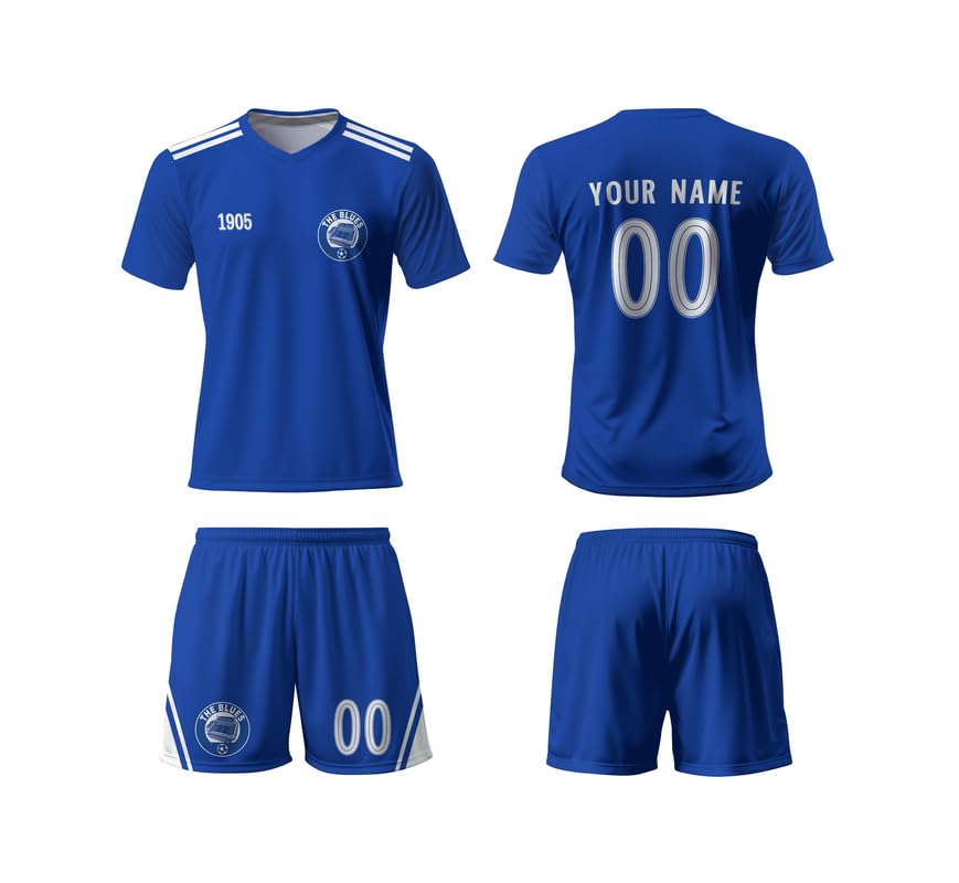 Kits de fútbol para niños, kit de fútbol personalizado para niños con número de nombre, logotipo del equipo, regalos para niños y hombres, poliéster, Chelsea-new, 2-14 Years