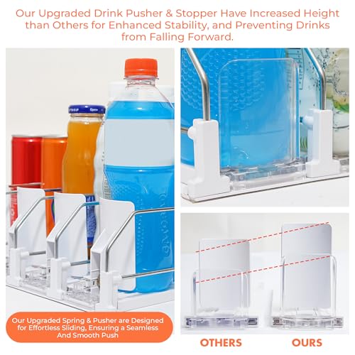 SIP SORT Upgraded Premium Drink Organizer for Fridge. Ultra Space Saving Soda Can Organizer with Larger Stopper Height and Automatic Pusher with Locking Feature. Holds 30 Cans (6 Rows, White) by SIP SORT - Used condition - Image 5