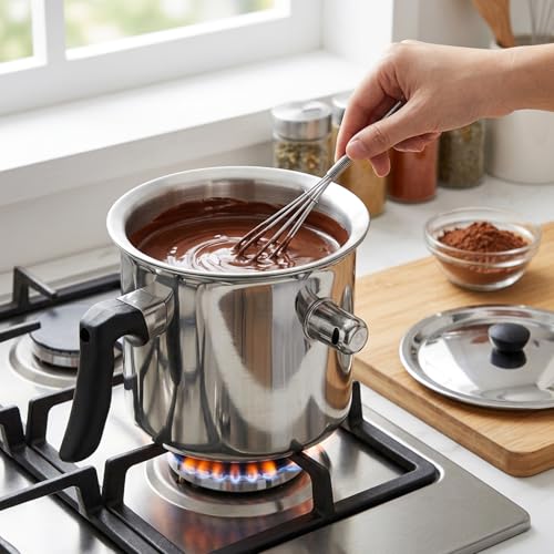 Casserole à double paroi avec bec verseur pour chauffe-beurre - 4