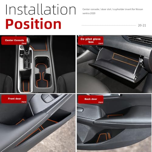 Tapis de console centrale Nissan Sentra caoutchouc insert porte