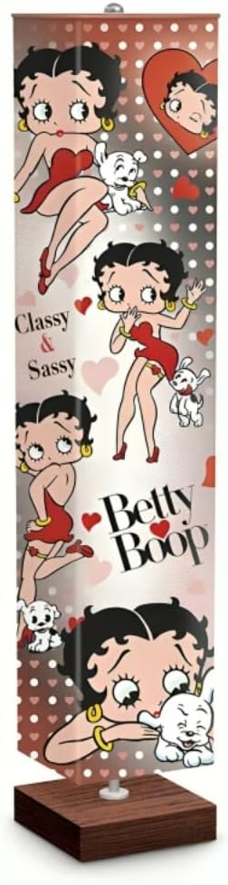 Betty Boop Floor Lamp with Art On 4-Sided Fabric Shade