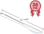 Pleafind 36 Pieces Dinner Knives - 9.1 Inch Stainless Steel Dinner Knife, Durable Butter Knife, Table Knives with Round Edge, Knives Silverware for Home, Restaurant, Mirror Polished & Dishwasher Safe