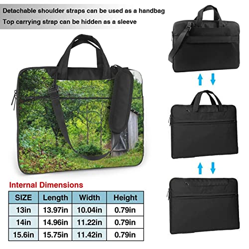 Bolso para portátil unisex con diseño de cabaña abandonada miniatura 3