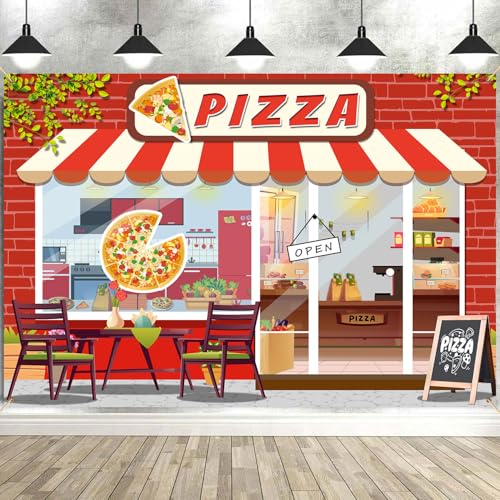 Fondo Fotográfico Pizza Shop 9x6ft para Fiesta y Decoración miniatura 1