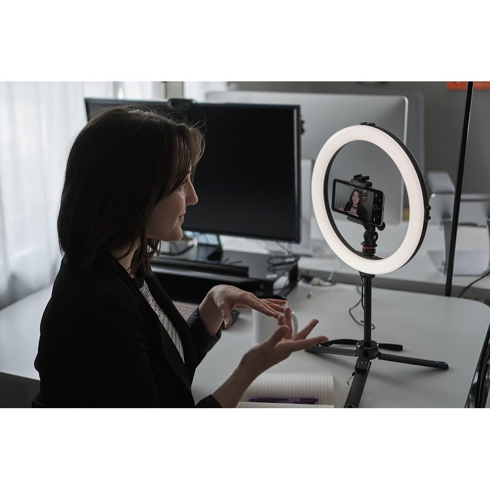 JOBY Beamo Ring Light 12", Luce LED, Ring Light Telefono, Fotocamera, Luce Fotografica con 3 Modalità, 10 Livelli di Luminosità, per Selfie, Foto, Video, Vlogging, Creazione Contenuti