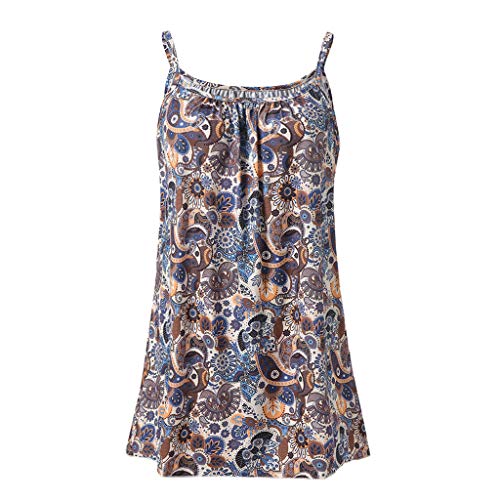 Luckycat Camisetas Tirantes Mujer Tallas Grandes De DiseñO A Juego De Colores Camiseta De Tirantes con Estampado para Mujer ImpresióN Nacional del Viento Camisetas Mujer Tallas Grandes Bohemia Playa