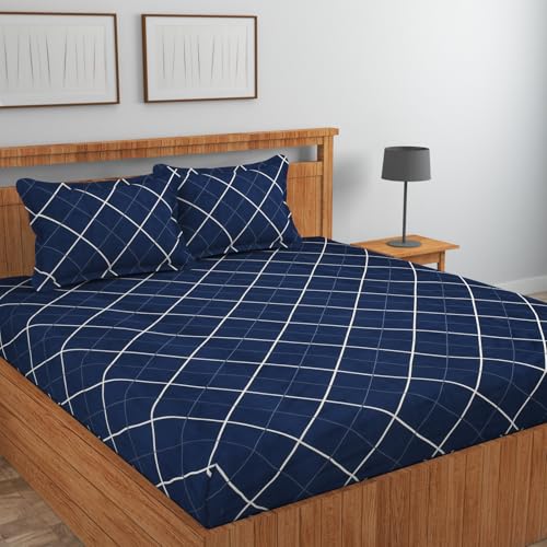 Image of Jashan Fitted bedsheet King Size, Elastic bedsheets, 72x78 inches + 10 inches Drop, with 2 Pillow Covers