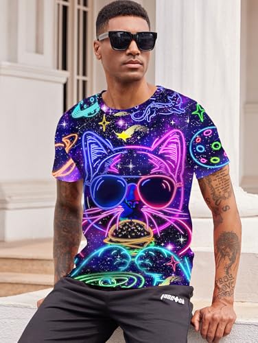 RAISEVERN Mens T-Shirts Cool Novelty Crewneck Short Sleeve Funny Graphic Top Casual Tees for Women3