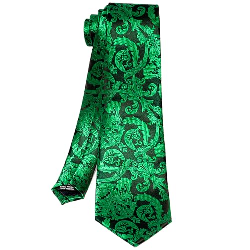 Image of 5PCS Tie and Pocket Square for Men, Silk Necktie and Handkerchief Cufflinks with Gold Ring and Lapel Pin Set