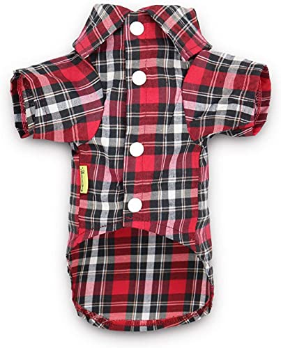 Droolingdog 3 Pack Plaid Extra Small Dog Tee Shirt Xs Puppy Button Up Shirts Polo T Shirts Small Dogs Clothes Breathable Summer Tshirts thumb #4