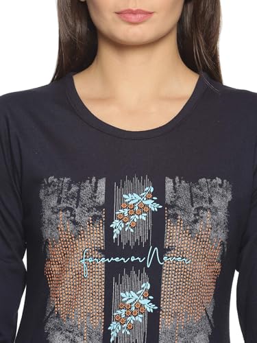 Image of In Love Women's Plus Size Printed Long Tops, Round Neck 3 /4 Sleeve Relaxed Fit Longline T-Shirt Tunic
