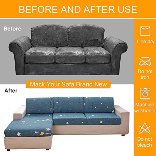 Housse de canapé extensible pour 1 coussin d'assise individuel - 7