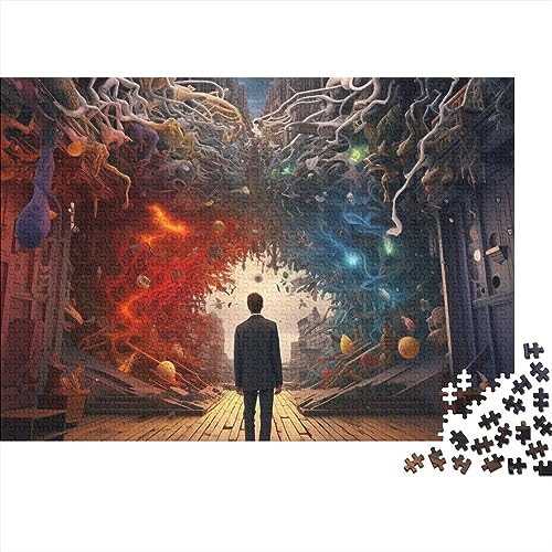 Puzzle en bois 1000pcs Crazy Thoughts, une œuvre d'art moderne à assembler