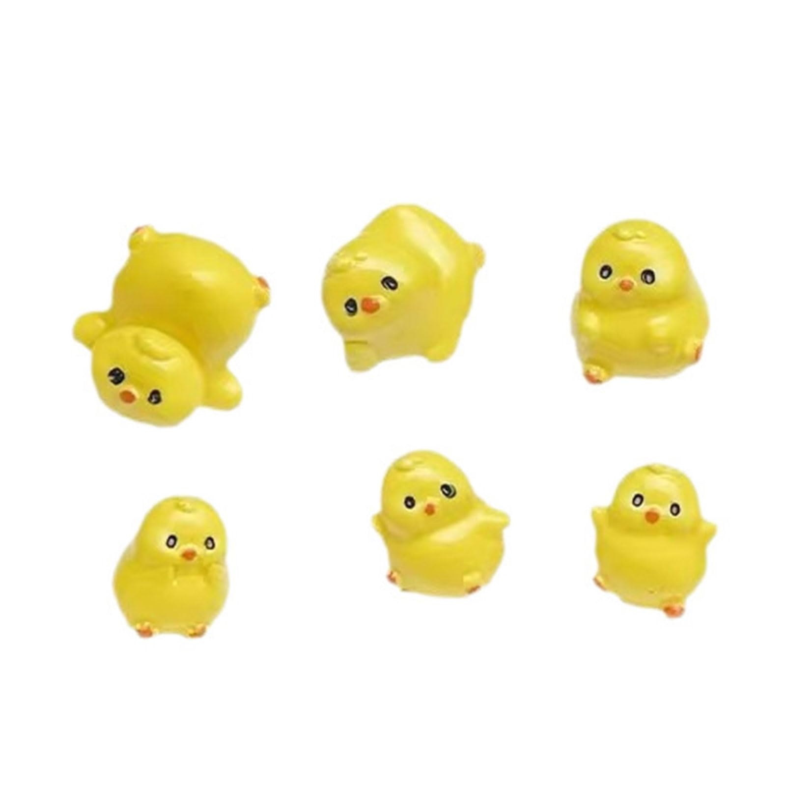 COOLHOOD Resin Chicken Bulk Tiny Chicken Set for Potted Miniature Decoration Garden Dollhouses Decoration Craft Charms Party Toy Minis Resin Figures