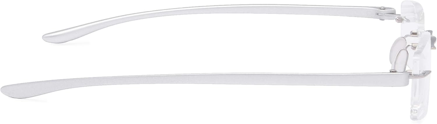 Rimless Lightweight Reading Glasses 7 Pack Frameless Rectangle Readers for Women and Men +1.00