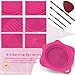 Foldable Silicone Makeup Brush Cleaner Pad Bowl, YalsFTY Portable Mat Scrubber Cleaning Tool for Makeup Brushes (Rose)