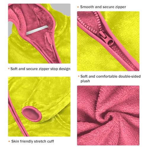 GuoChe Yellow Solid Color Pure Plain Fleece Jacket Baby Boy3