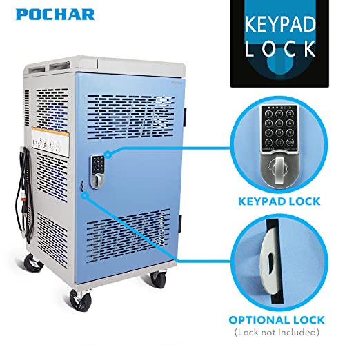 Fully Assembled 30 Unit Multi Device Charging Station For Chromebook, Ipad, 14'' Laptop - Pre Built Computer Charging Cart With Charger Cable Management, Circuit Breaker, Grounding Protection (Gray) #TOP2