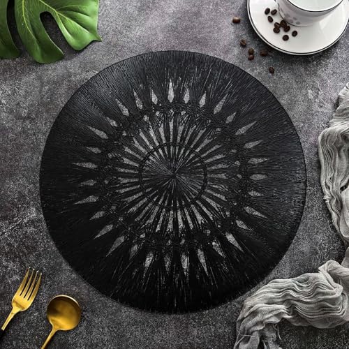 Sets de table noirs lavables 38 cm pour protéger la table de cuisine - 2
