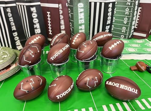 GiftExpress-12pc-4-Touchdown-Printed-Foam-Football-Stress-Balls-Small-Sport-Balls-Game-Day-Party-Favor-Toy-Football-Party-Supplies-and-Gift-Bag-Stuffer-Small-Touchdown-Foam-Football