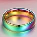 Rainbow Rings Classic 6MM Titanium Stainless Steel True Love Gay Lesbian Wedding Engagement Promise Band Rings Size 6-14