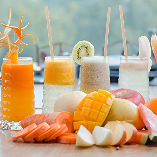 Amkoskr 1000Pcs Disposable Wood Coffee Stir Sticks Stirrers Individually Paper Wrapped Coffee Tea Beverage Stirrers Stirrings 5.5 Inch,140Mm #TOP4