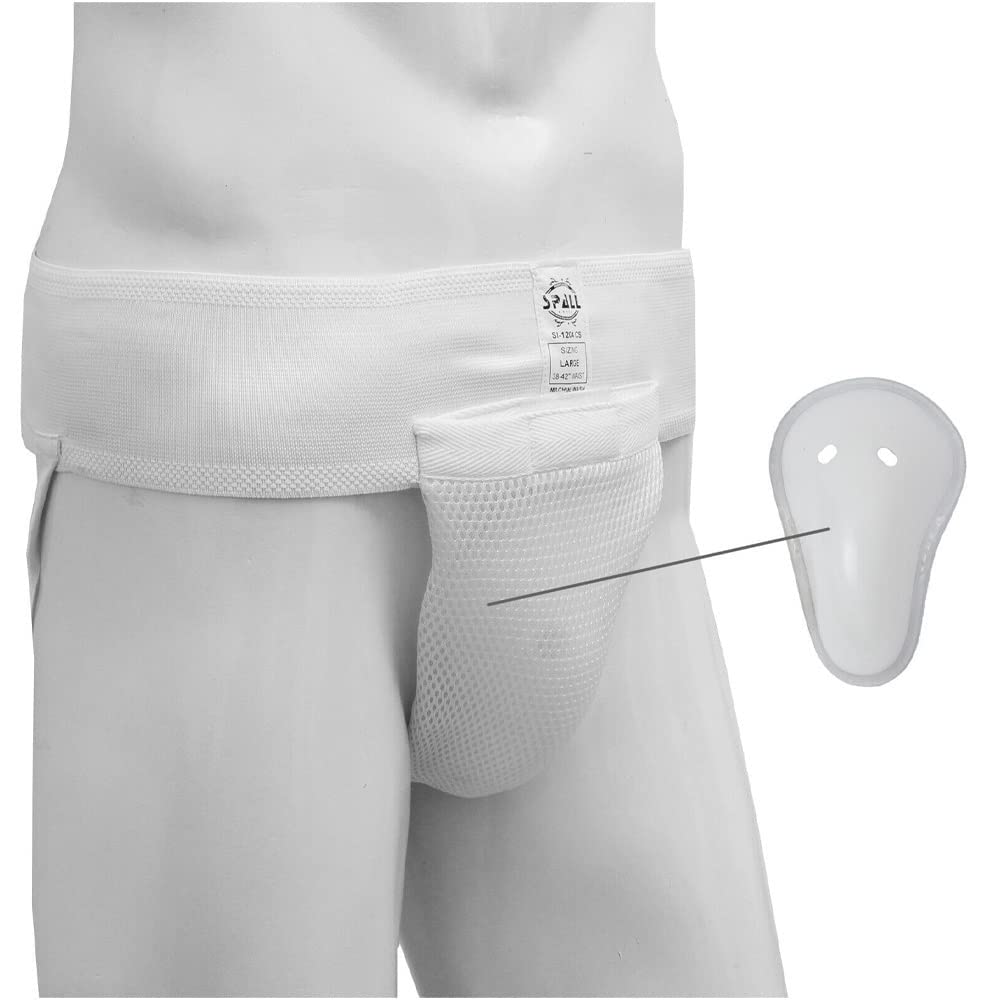 SPALL Groin guard S M L XL White Protective Cup Boxing Abdominal MMA Kickboxing Karate Sanda Exercise Muay Thai Taekwondo Practice Training Cup Ideal for Men (XL, White)