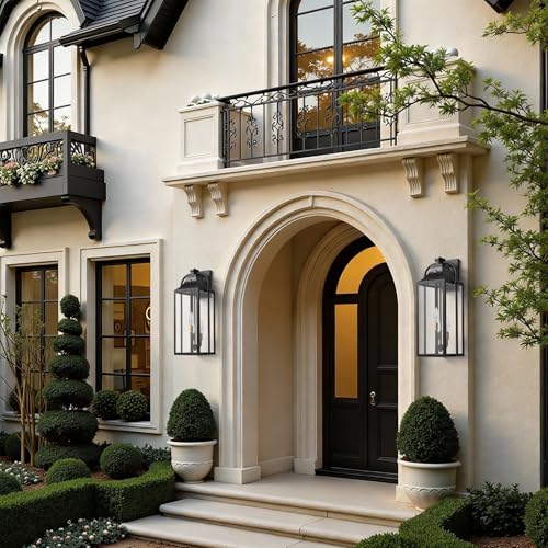 Image of 24 inch Wall Sconces Set of Two, 3-Light Oversized Dusk to Dawn Outdoor Light Fixture, Waterproof Aluminum Wall Lamps, Outside Lights for House, Outdoor Front Door Decor for Entryway, Hallway, 1 Pack