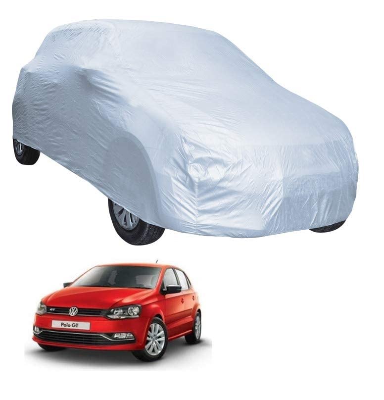 Image of Auto Hub Car Cover Compatible with Polo GT with Weather Proof, Triple Stitched, Polo GT Car Cover- Plain Silver