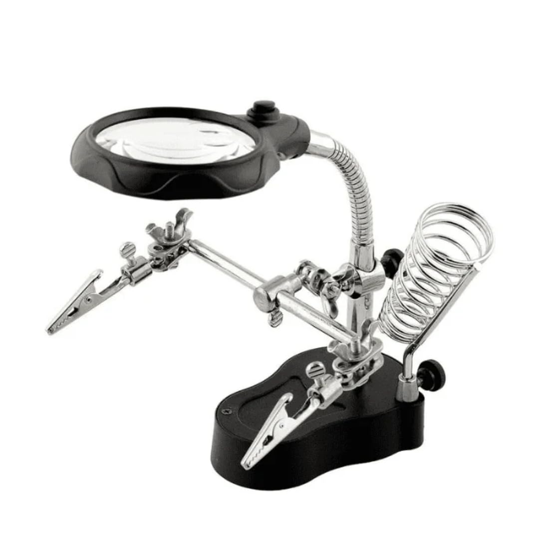 Robocraze Helping Hand Magnifier LED Glass with Soldering Stand | 35X & 12X Magnifier with Dual LED Light, Adjustable Clamps & Flexible Gooseneck for PCB Soldering, Electronics Repair & Craft Work-picture-11