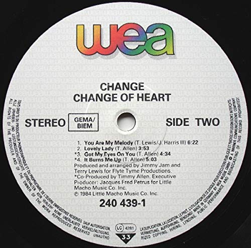 CHANGE OF HEART (45) UK WEA 1984