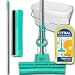 Produktbild ABACUS® Wischmop Set, Wischmopp extrem saugstark + Ersatzschwamm + Eimer + Orangenreiniger, Bodenwischer, Wischer, Mop, Mopp, Bodenreiniger, Bodenmop, Doppelwringer  Green Mop® Set 30 cm (6063)
