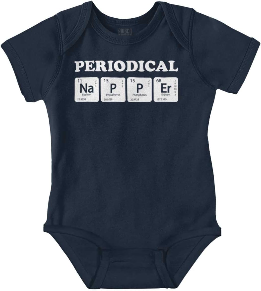Brisco Brands Periodical Napper Science Nerd Baby Romper Boys or Girls