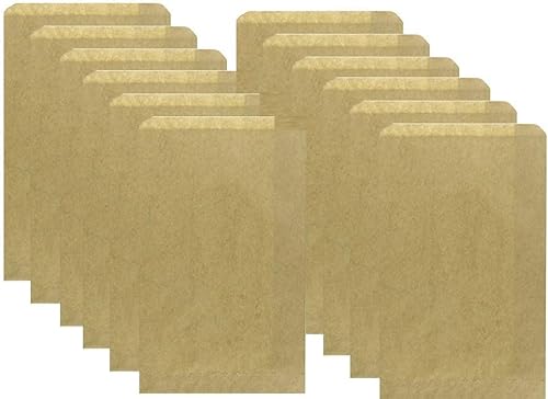 Miniatura 4 de N'ice Packaging 200 bolsas de papel plano de estraza buenas para dulces, galletas, regalos pequeños, manualidades, recuerdos de fiesta, sándwich o