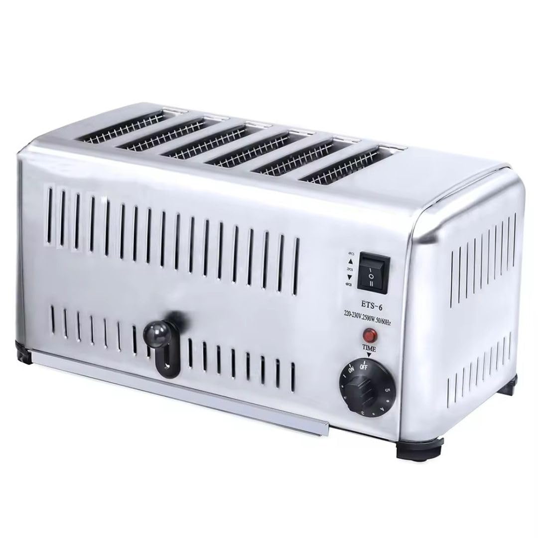 Commercial 6-Slice Toaster | 2500W Stainless Steel Toaster | Durable, High-Performance | Perfect for Home Kitchens, Cafés & Professional Use-picture-26