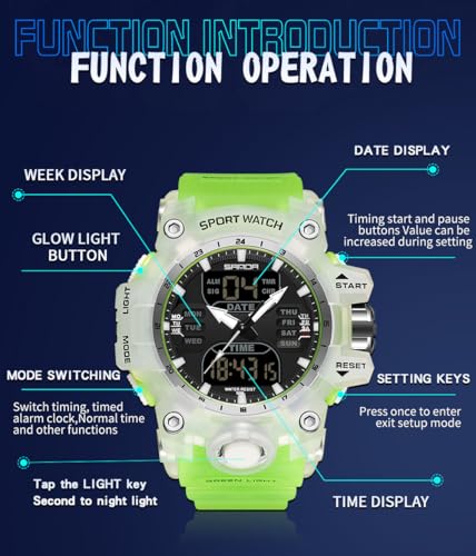 Image of Gosasa Men's Watches Multi Function Military S-Shock Sports Watch LED Digital Waterproof Alarm Watches