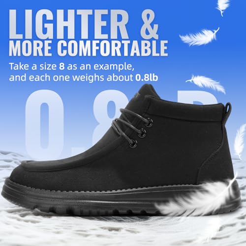 Furuian Steel Toe Shoes for Men High-top Safety Shoes for Men Lightweight Work Boots Canvas Steel Toe Sneakers Comfortable Work Loafers Zapatos De Trabajo para Hombres3