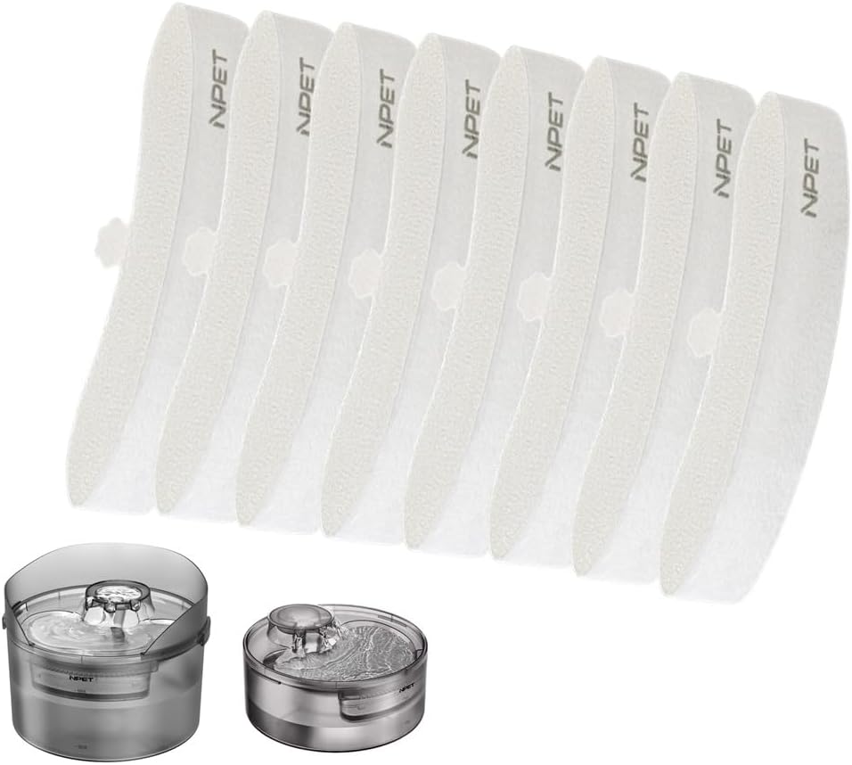 NPET 24 Pack Dog Fountain Replacement Filters with Pump Sponge, DF10/DF30 Pet Water Fountain