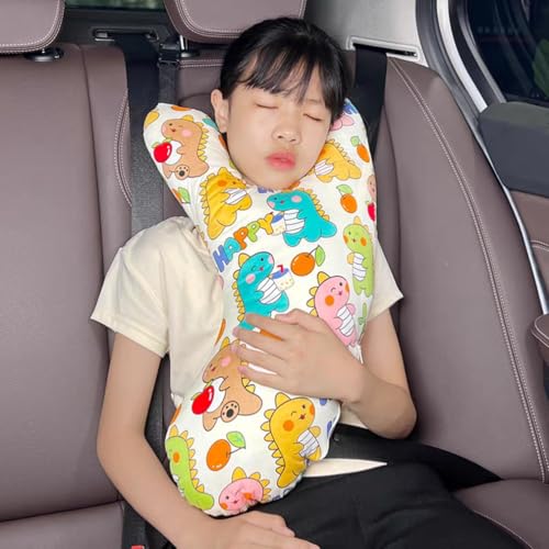 Image of SIQITECHNO Car Travel Pillow H-Shape Seat Pillow Kids Adults Soft Neck Pillow Breathable Head and Body Support Pillow Car Aircraft Sleeping Cushion for Long Journey Road Trip