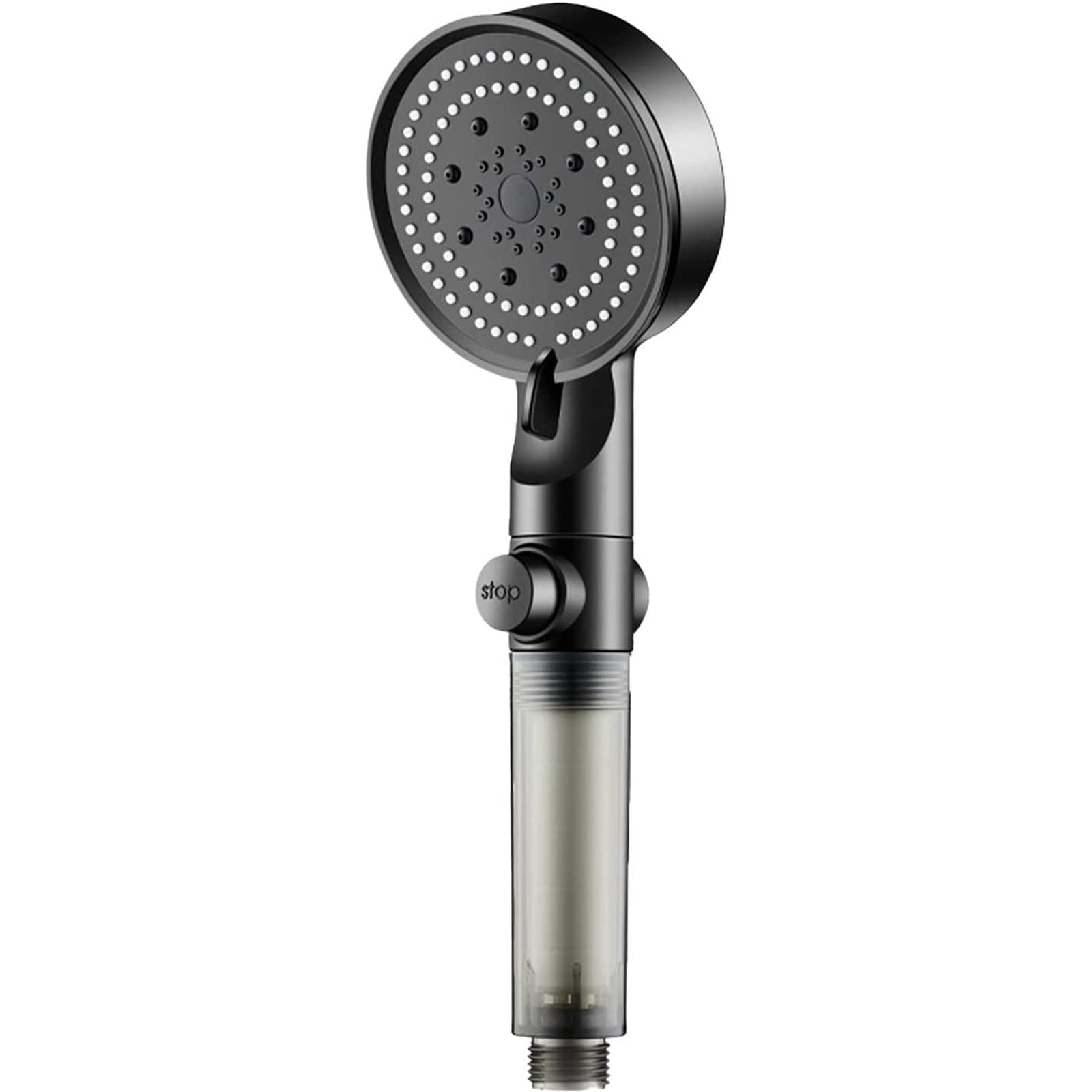 Alta Presión Alcachofa Ducha, 5 Modos Antical Alcachofa de Ducha de Mano, ABS Negro Mate Universal Ahorro de Agua Duchas de Baño Alcachofa Fácil de Instalación