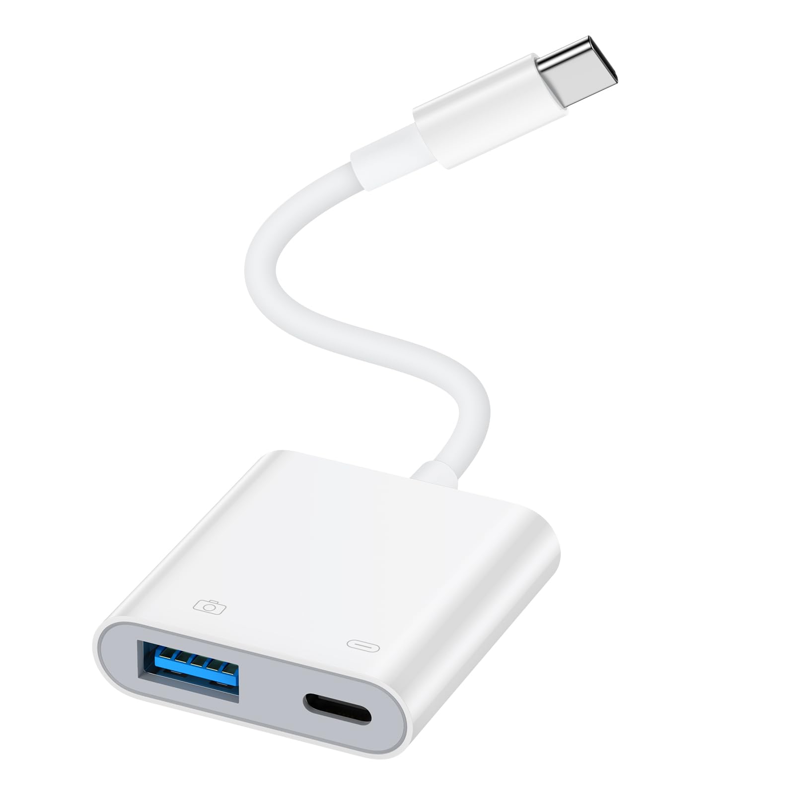 Vedfoad 2in1 Type-C 変換アダプタ OTG機能搭載 超小型 USB-C 変換アダプター 高速データ転送&PD充電対応 usb c 変換 スマホ&USB機器を同時接続 iPhone17/16/15、Android、マウス、USBメモリ、キーボードなど対応(ホワイト)