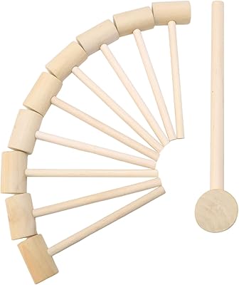 Camac 10 Pcs Wooden Crab Lobster Mallets Natural Hardwood Crab Hammers Crafts Breakable Heart, Crab Lobster Mallets with Smooth Finish Durable Friendly Craft Toy