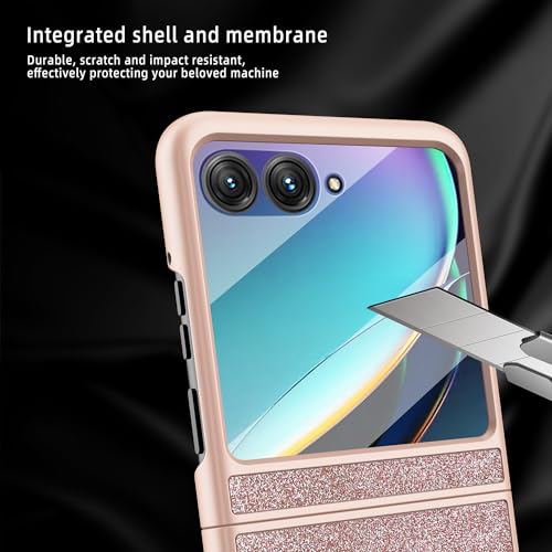 Ninki 30953 For Motorola Razr 2024 Case With Screen Protector [Not For Moto Razr Plus 2024], Glitter Leather Case For Motorola Razr 50 Case,Luxury Flip Phone Case thumb #5