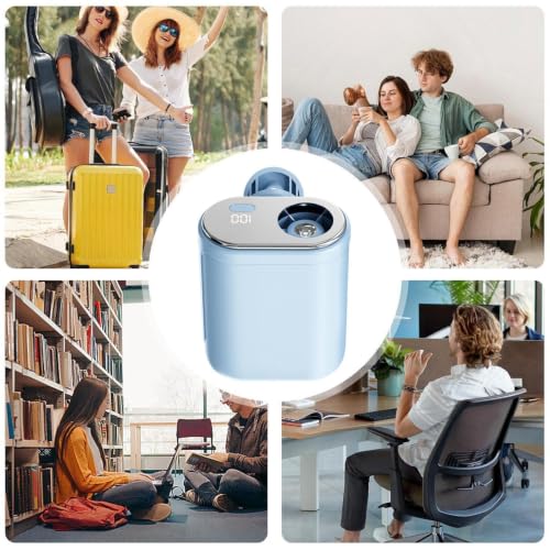 Ventilador de clip portátil recargable por USB con pantalla digital LED y giro de 360 grados 4